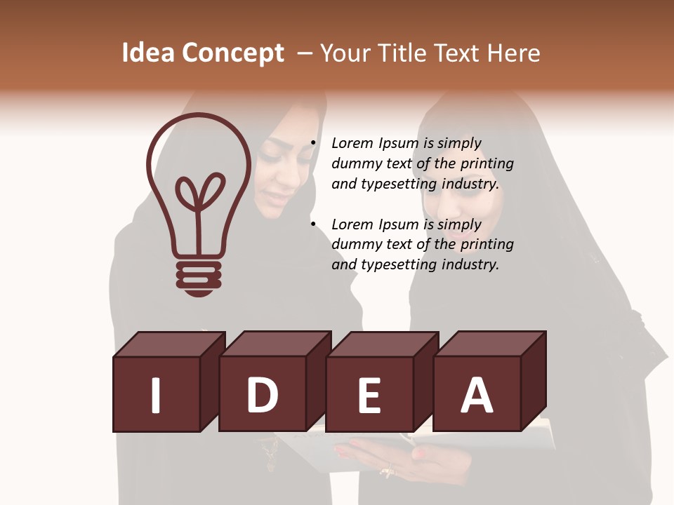 Muslim Women College Cellphone PowerPoint Template