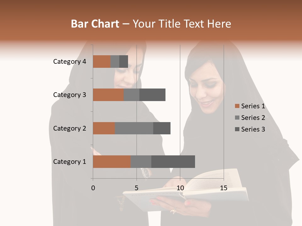 Muslim Women College Cellphone PowerPoint Template