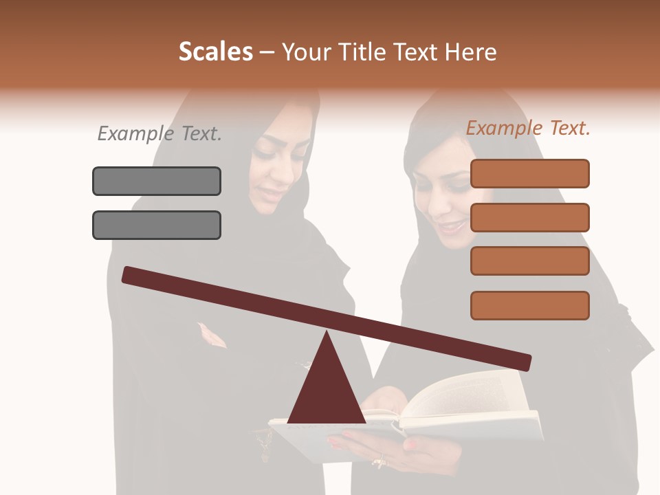 Muslim Women College Cellphone PowerPoint Template