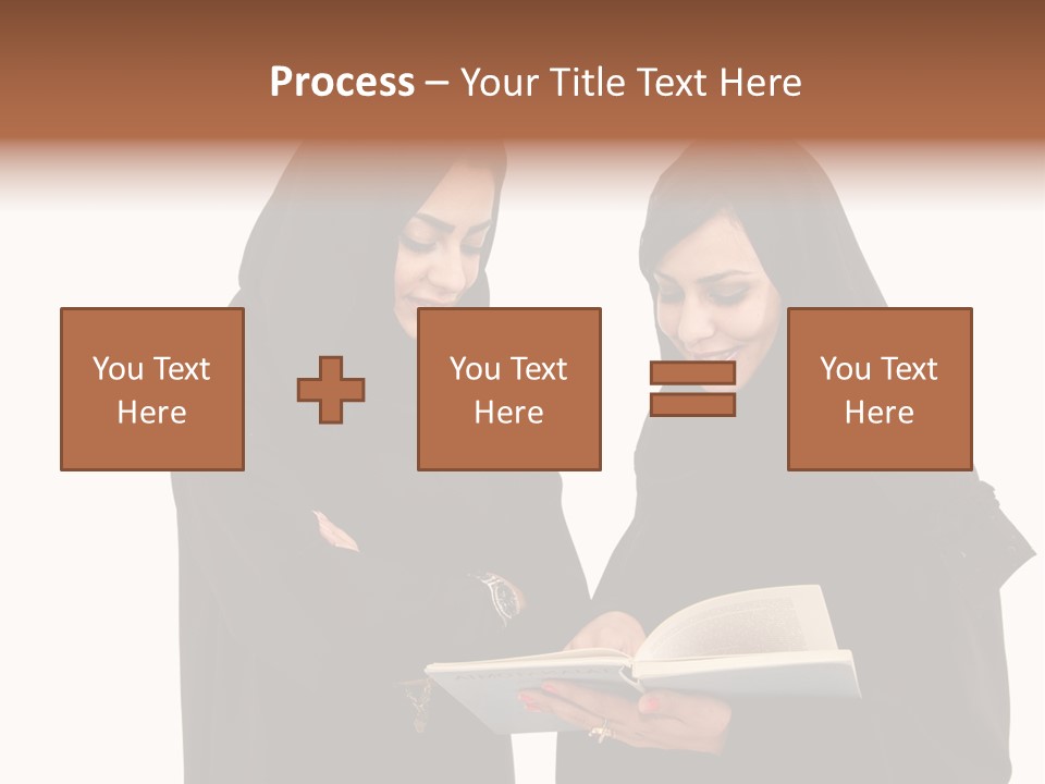 Muslim Women College Cellphone PowerPoint Template