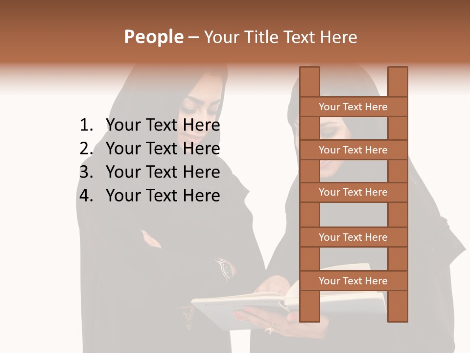 Muslim Women College Cellphone PowerPoint Template