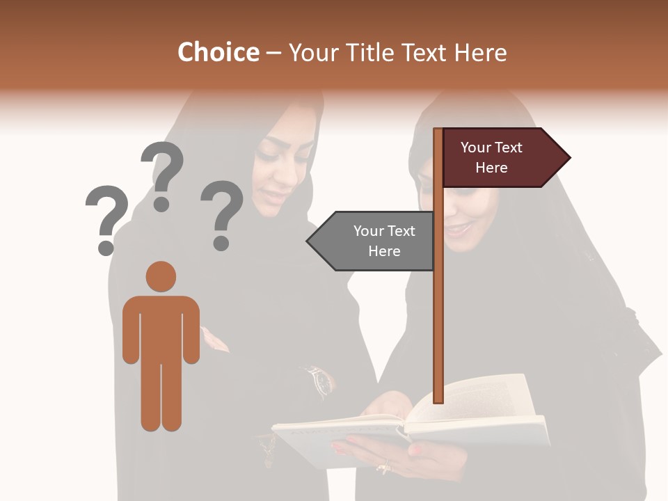 Muslim Women College Cellphone PowerPoint Template