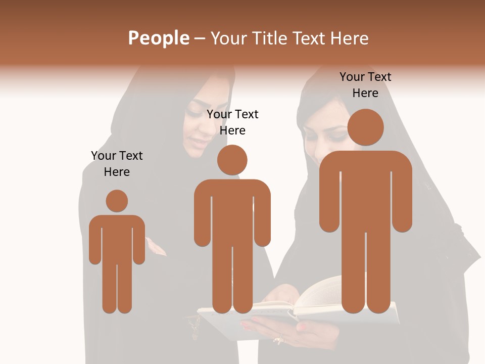 Muslim Women College Cellphone PowerPoint Template