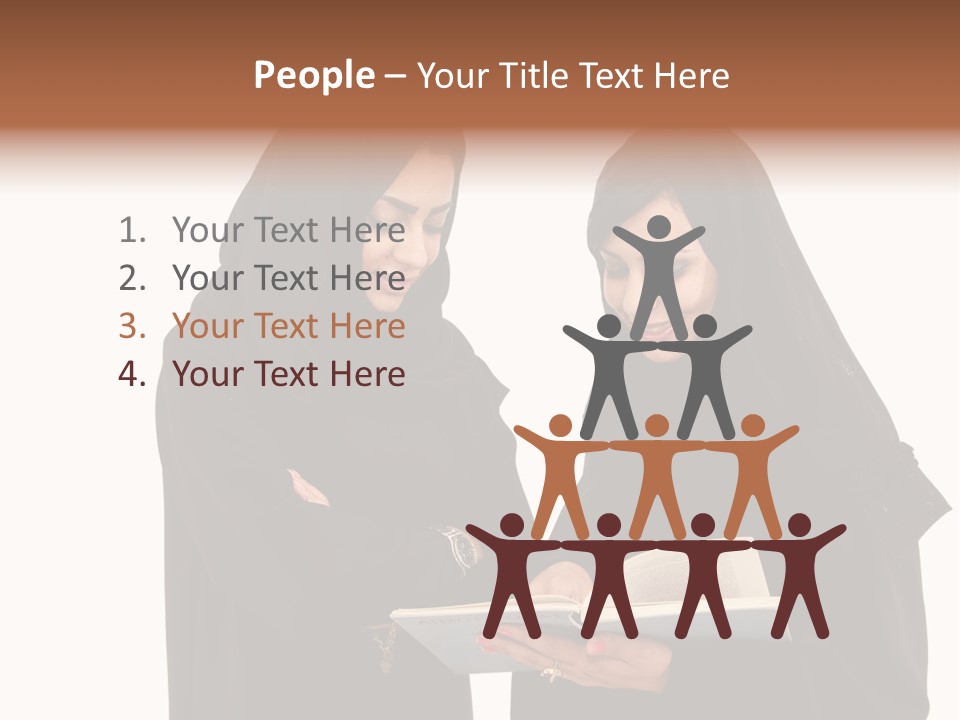 Muslim Women College Cellphone PowerPoint Template