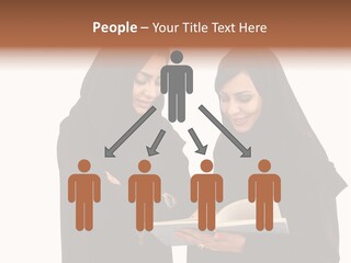 Muslim Women College Cellphone PowerPoint Template