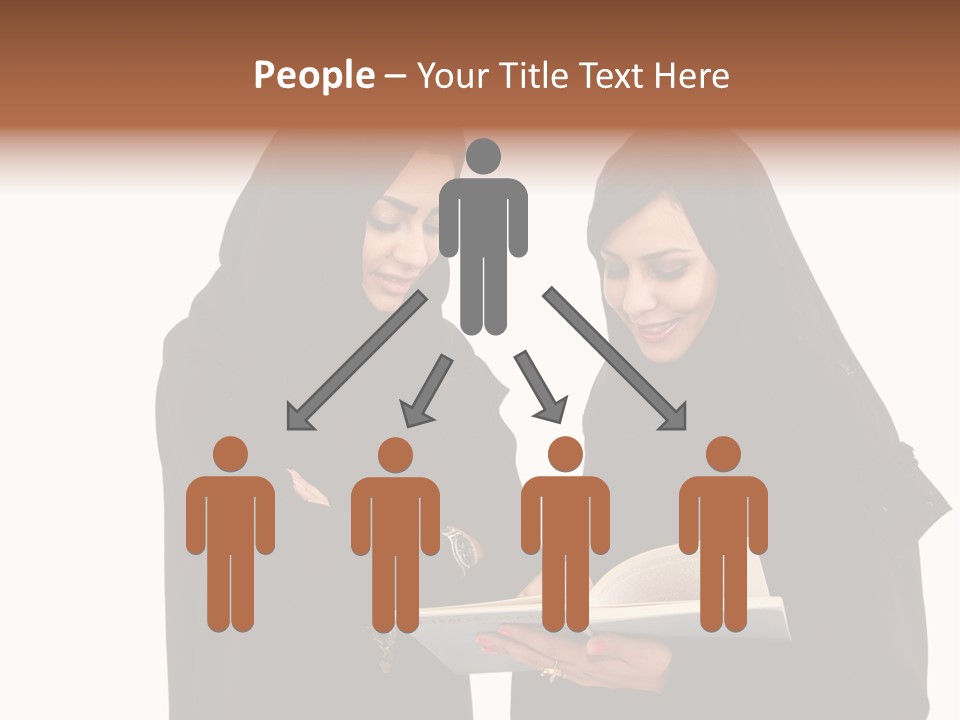 Muslim Women College Cellphone PowerPoint Template