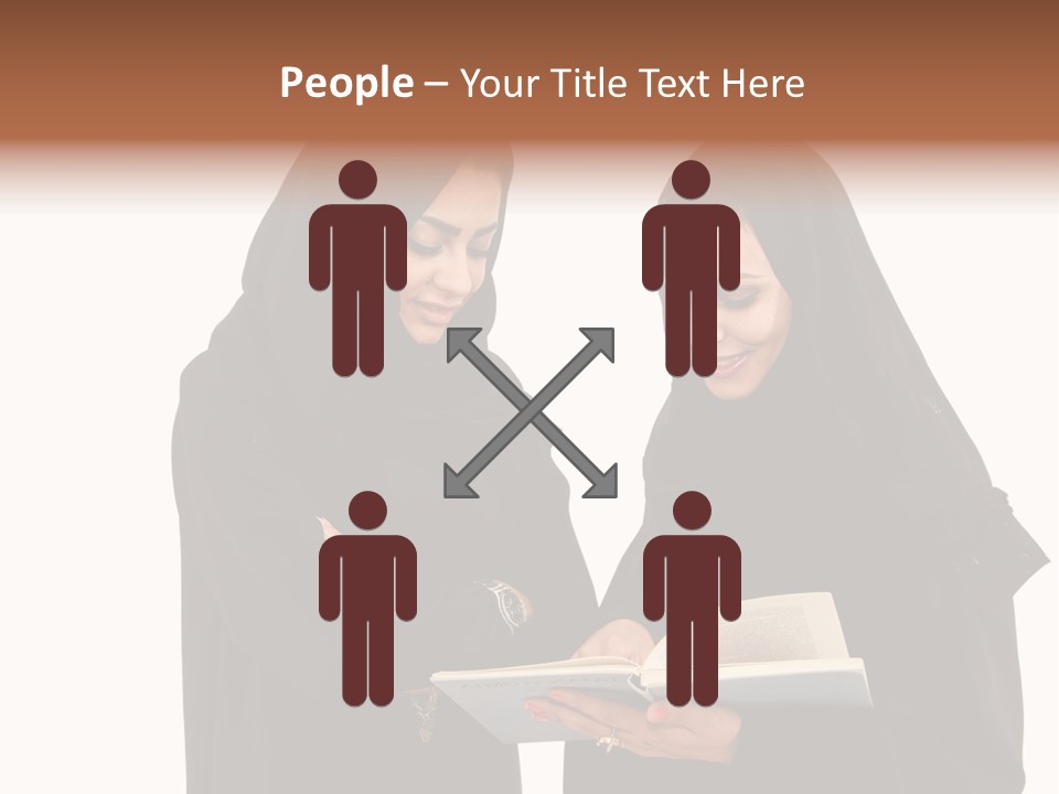 Muslim Women College Cellphone PowerPoint Template