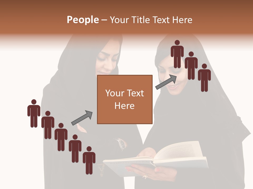 Muslim Women College Cellphone PowerPoint Template