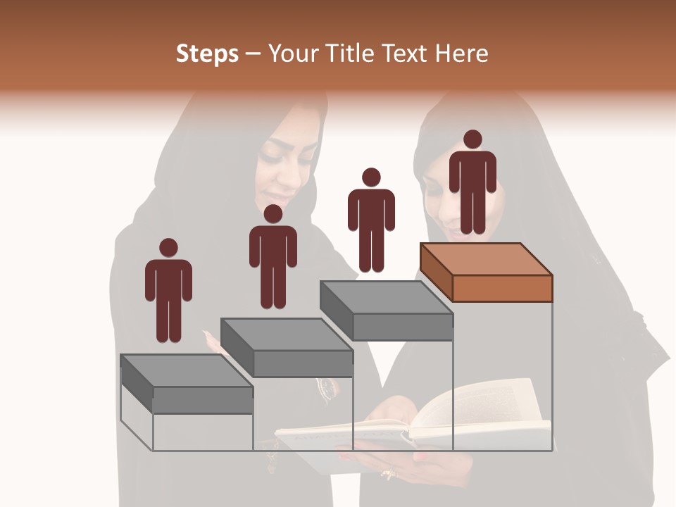 Muslim Women College Cellphone PowerPoint Template