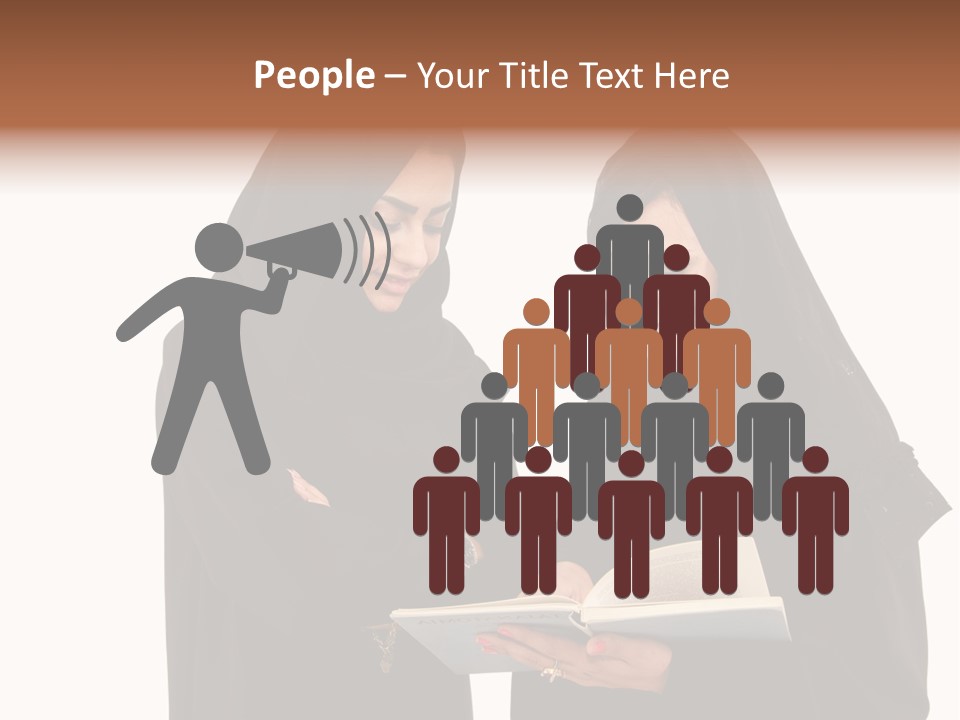 Muslim Women College Cellphone PowerPoint Template