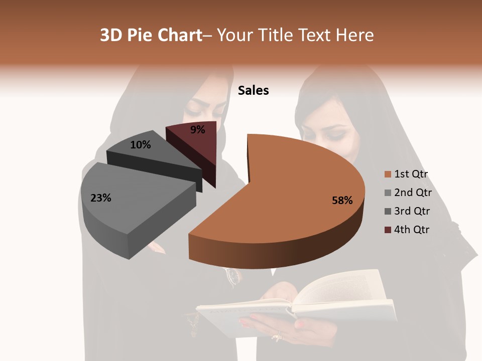 Muslim Women College Cellphone PowerPoint Template