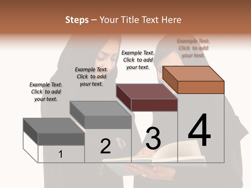 Muslim Women College Cellphone PowerPoint Template