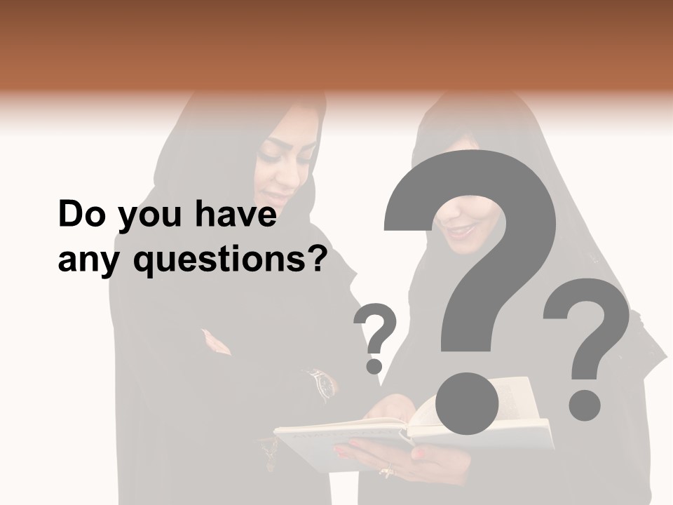 Muslim Women College Cellphone PowerPoint Template