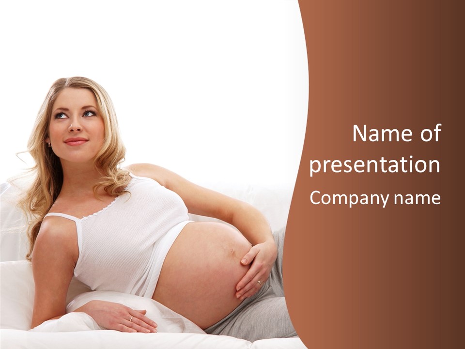 Blond Pregnancy Feminine PowerPoint Template