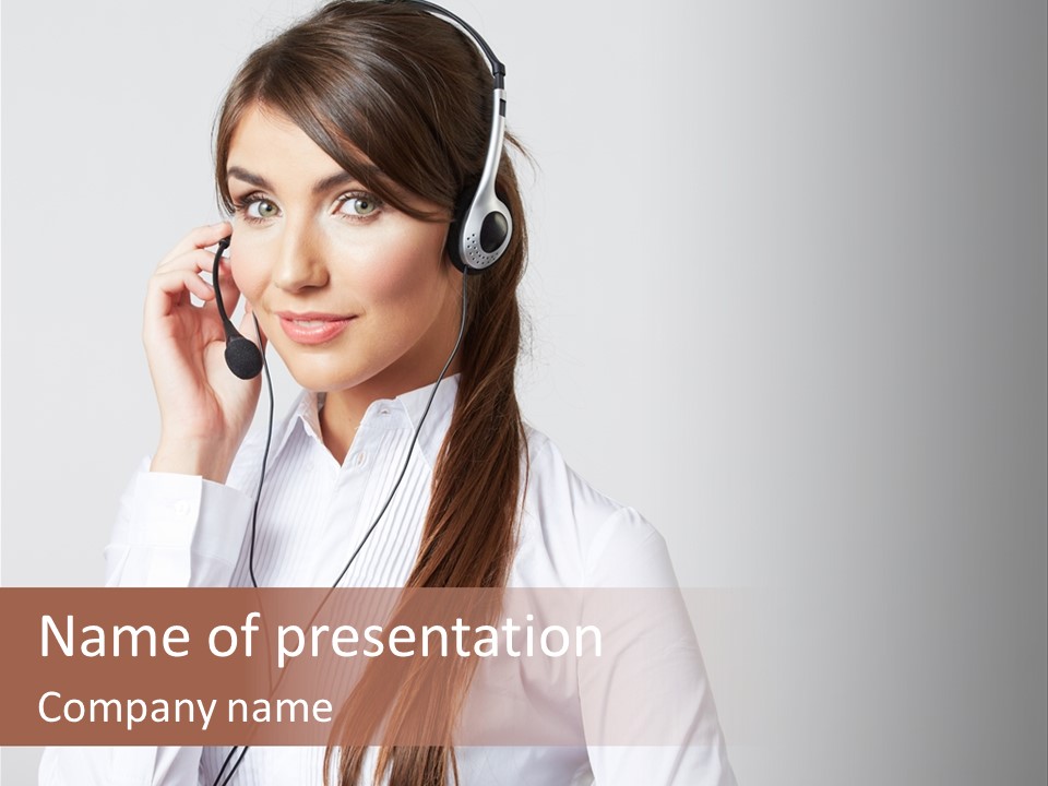 Customer Headset Portrait PowerPoint Template