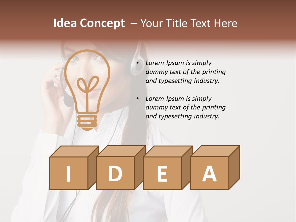 Customer Headset Portrait PowerPoint Template