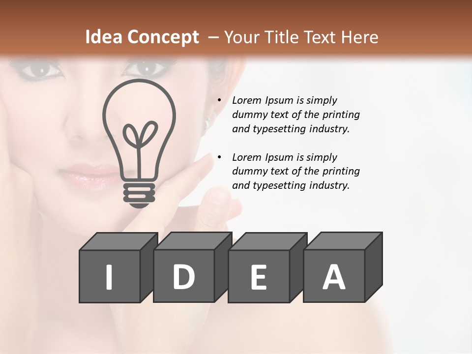 Attractive Hair Young PowerPoint Template