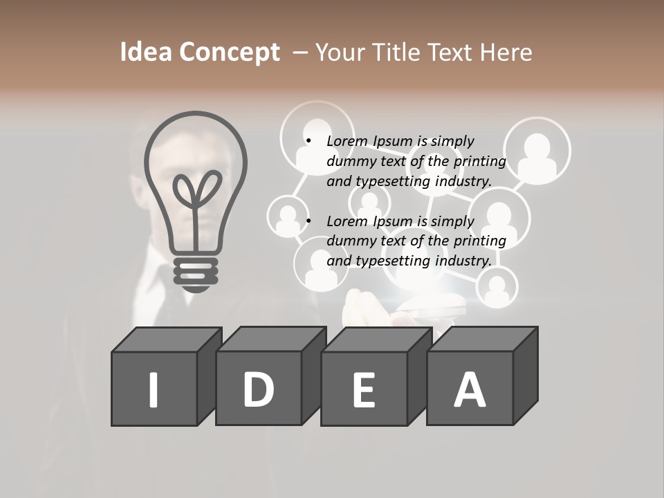 Caucasian Medium Black PowerPoint Template