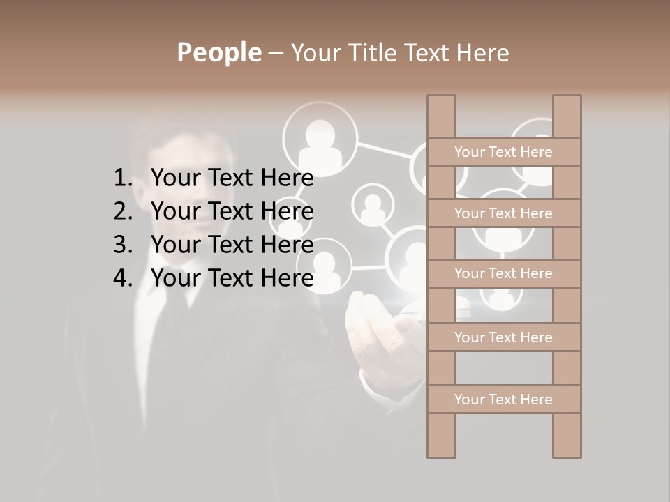 Caucasian Medium Black PowerPoint Template