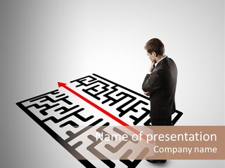 Maze People Labyrinth PowerPoint Template