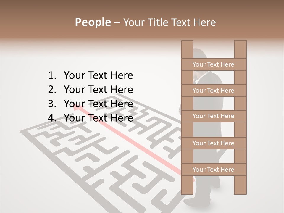 Maze People Labyrinth PowerPoint Template