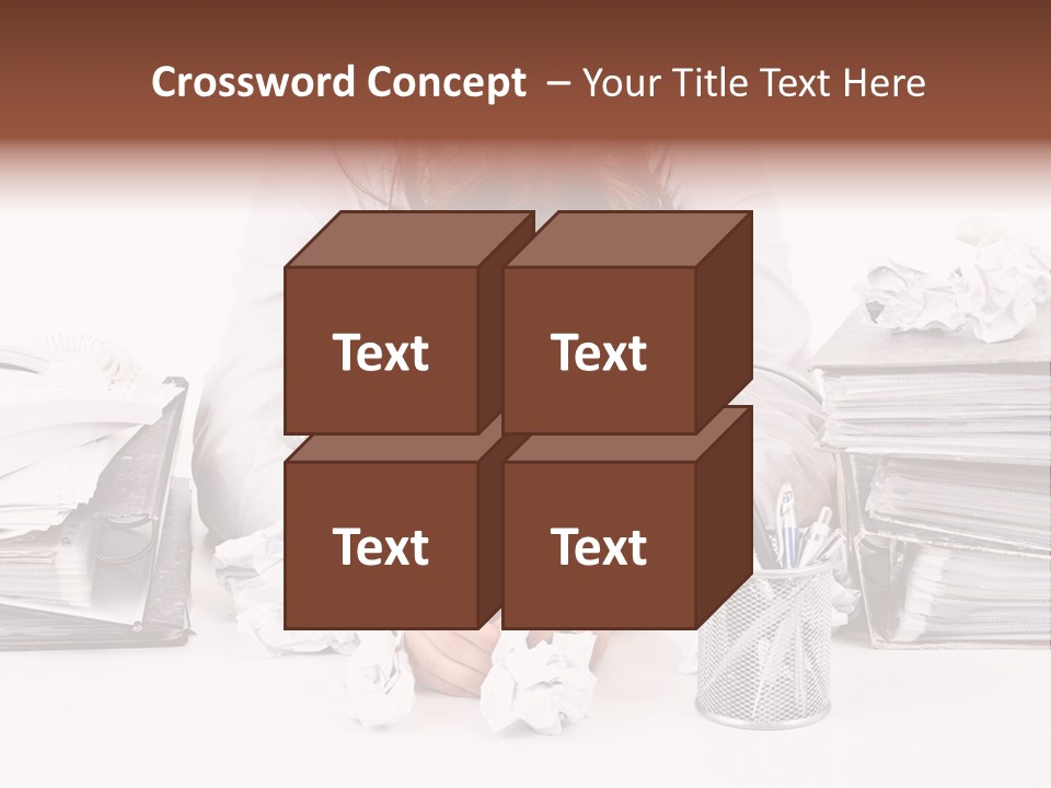 Desk Stressed Worker PowerPoint Template