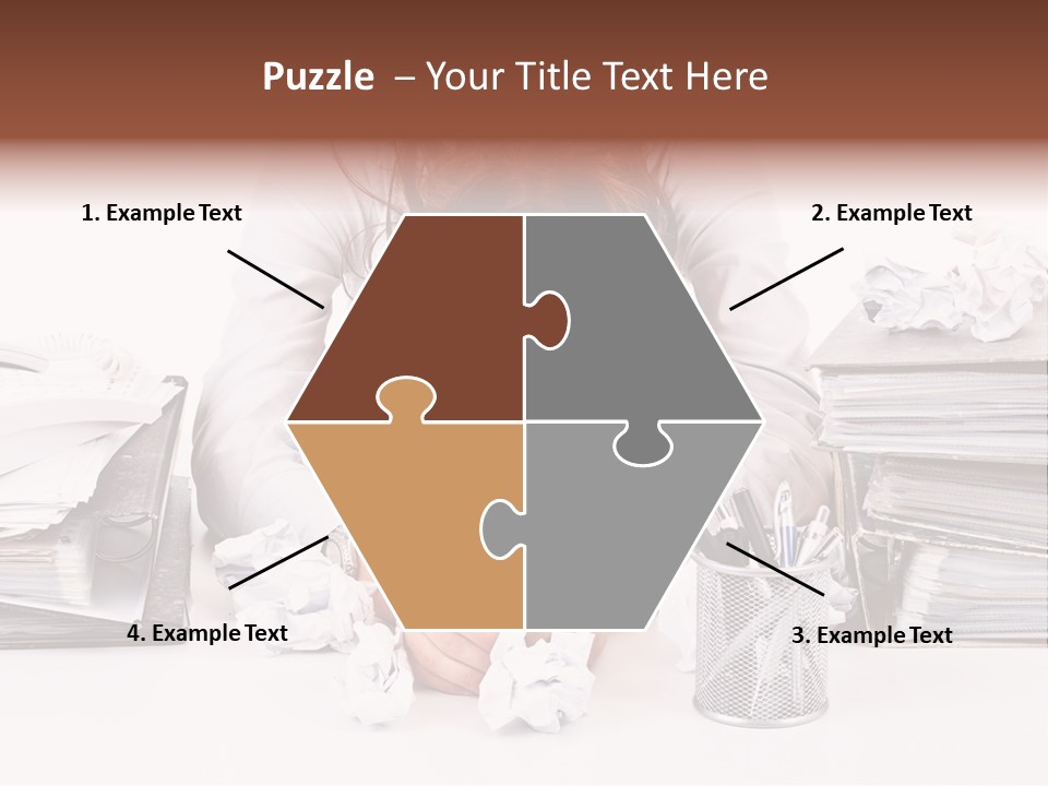 Desk Stressed Worker PowerPoint Template