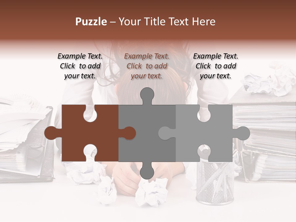 Desk Stressed Worker PowerPoint Template