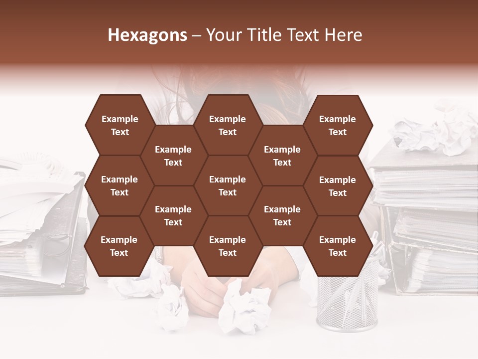 Desk Stressed Worker PowerPoint Template