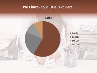 Desk Stressed Worker PowerPoint Template