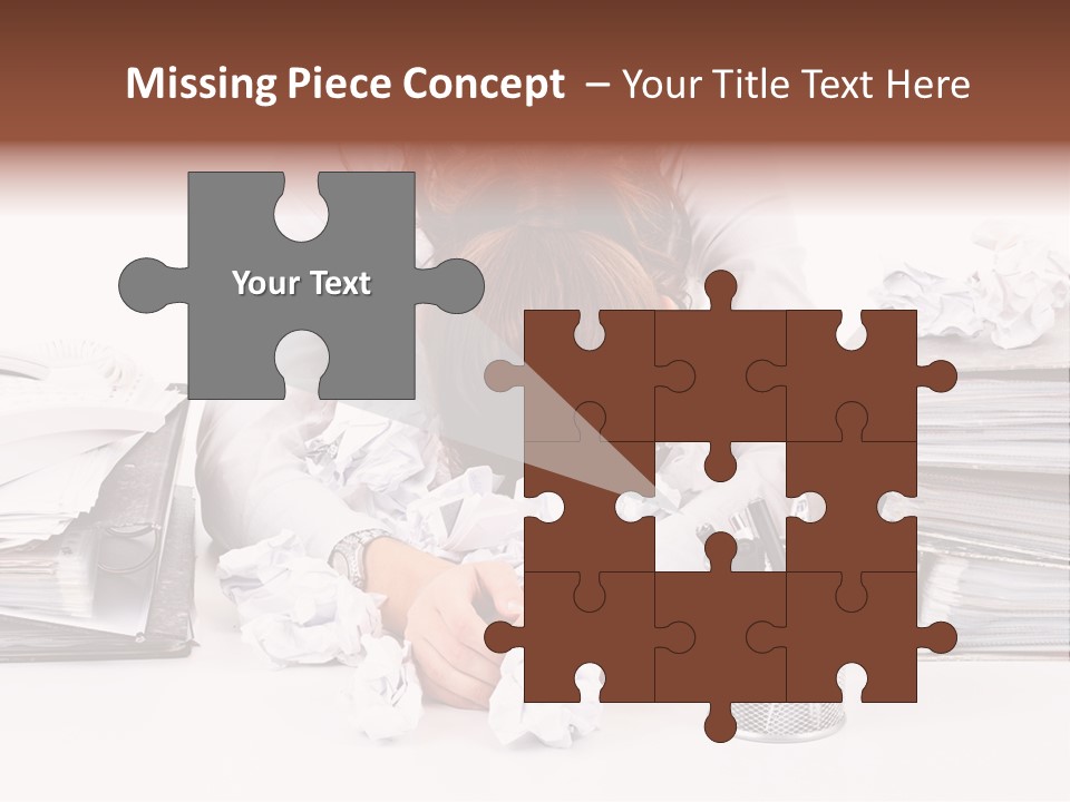 Desk Stressed Worker PowerPoint Template