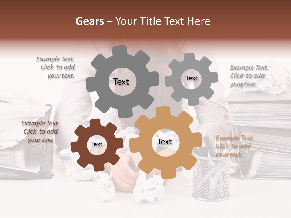 Desk Stressed Worker PowerPoint Template