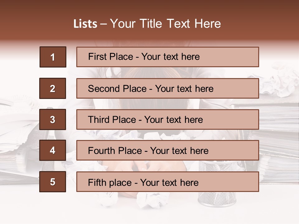 Desk Stressed Worker PowerPoint Template