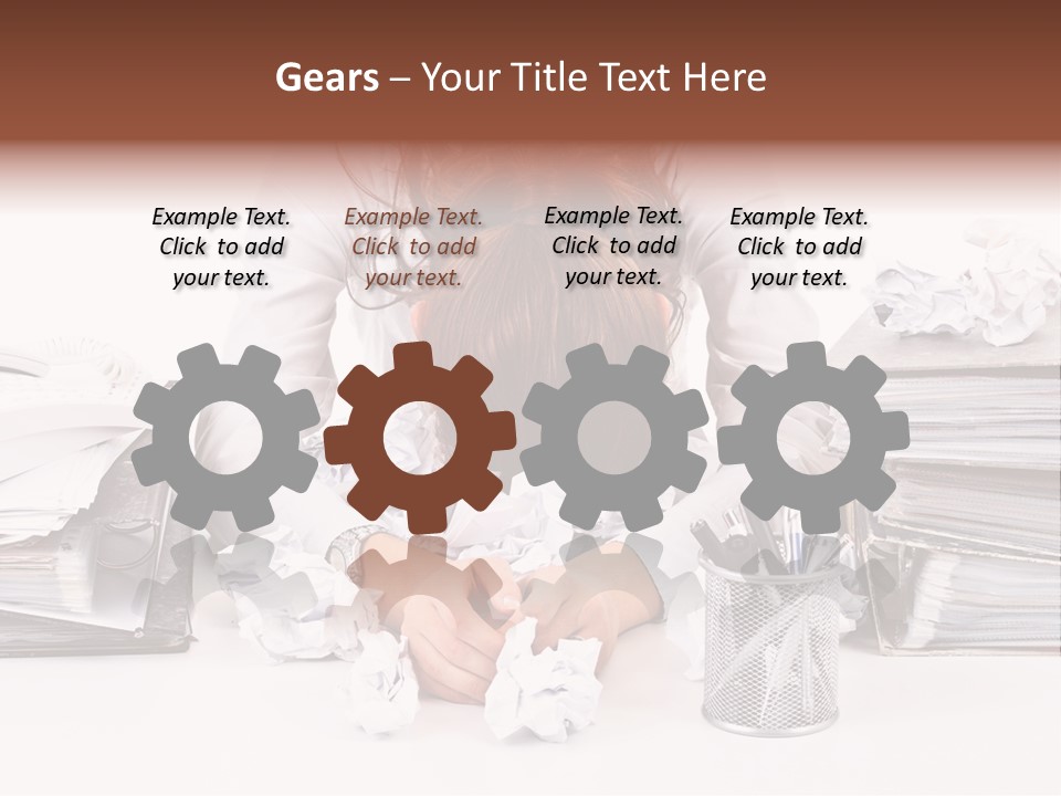 Desk Stressed Worker PowerPoint Template