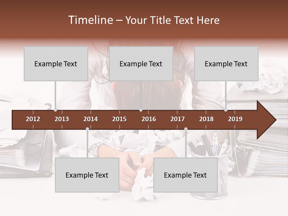 Desk Stressed Worker PowerPoint Template