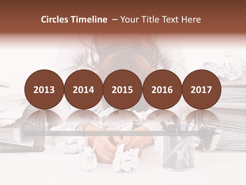 Desk Stressed Worker PowerPoint Template