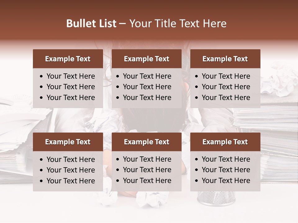 Desk Stressed Worker PowerPoint Template
