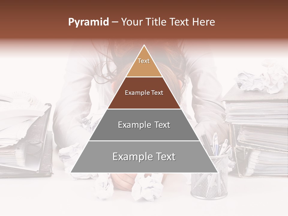 Desk Stressed Worker PowerPoint Template