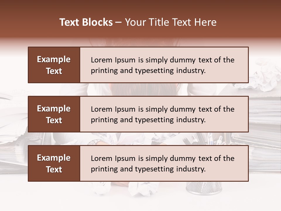 Desk Stressed Worker PowerPoint Template