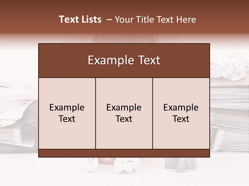 Desk Stressed Worker PowerPoint Template