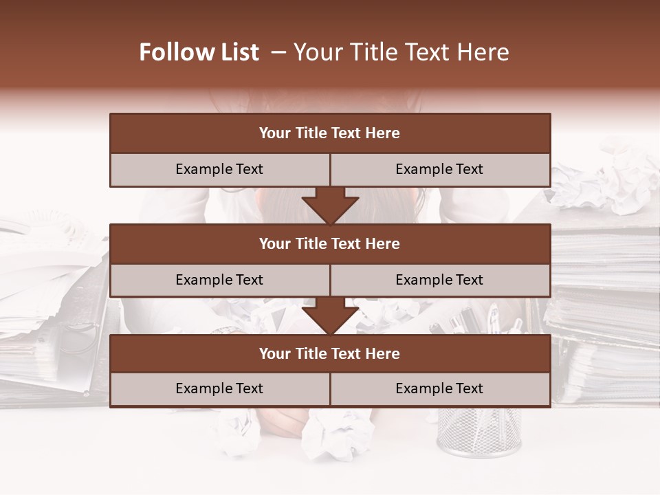 Desk Stressed Worker PowerPoint Template