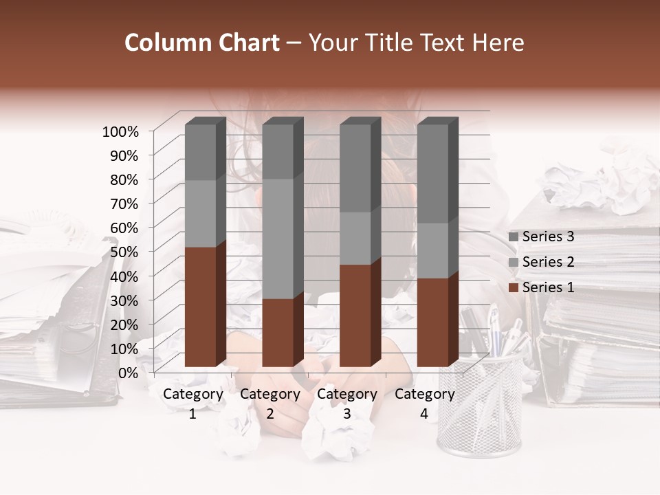 Desk Stressed Worker PowerPoint Template