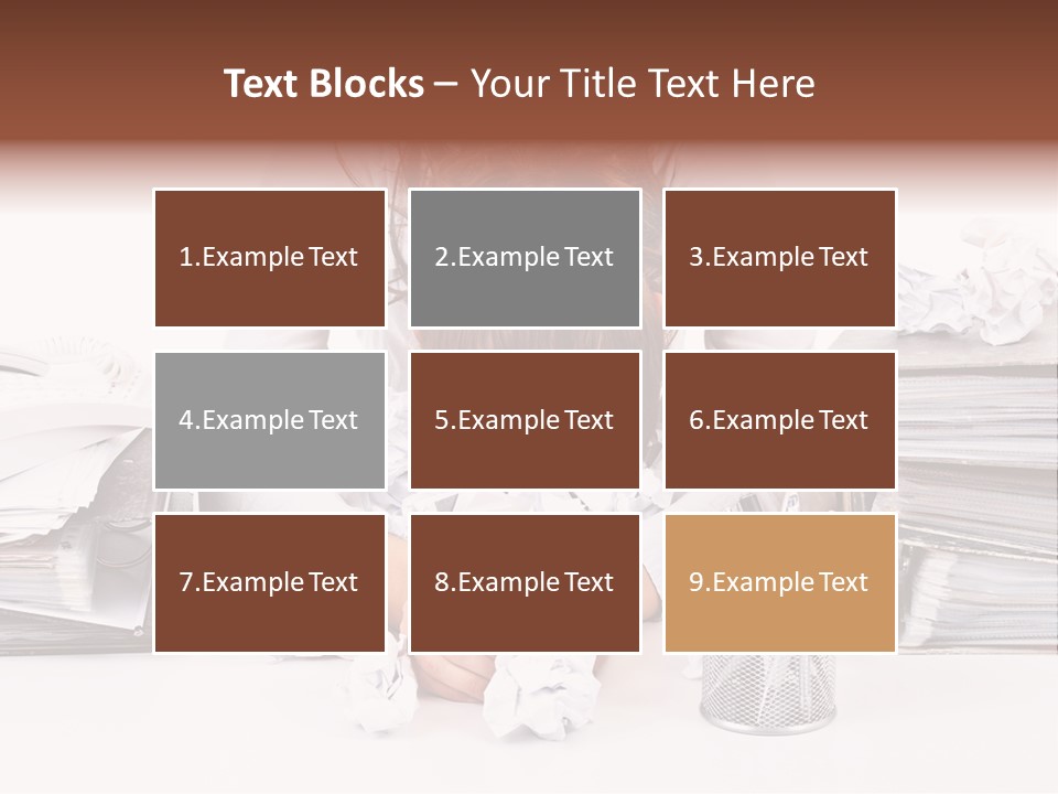Desk Stressed Worker PowerPoint Template