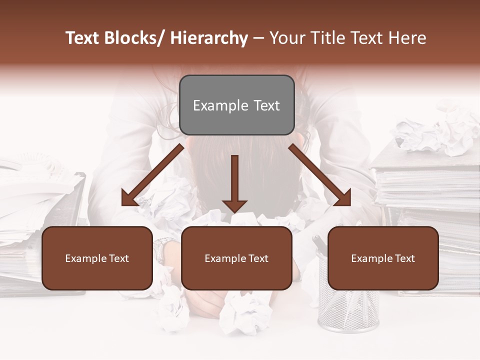 Desk Stressed Worker PowerPoint Template