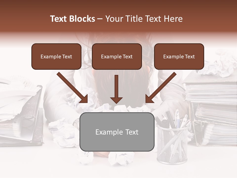 Desk Stressed Worker PowerPoint Template