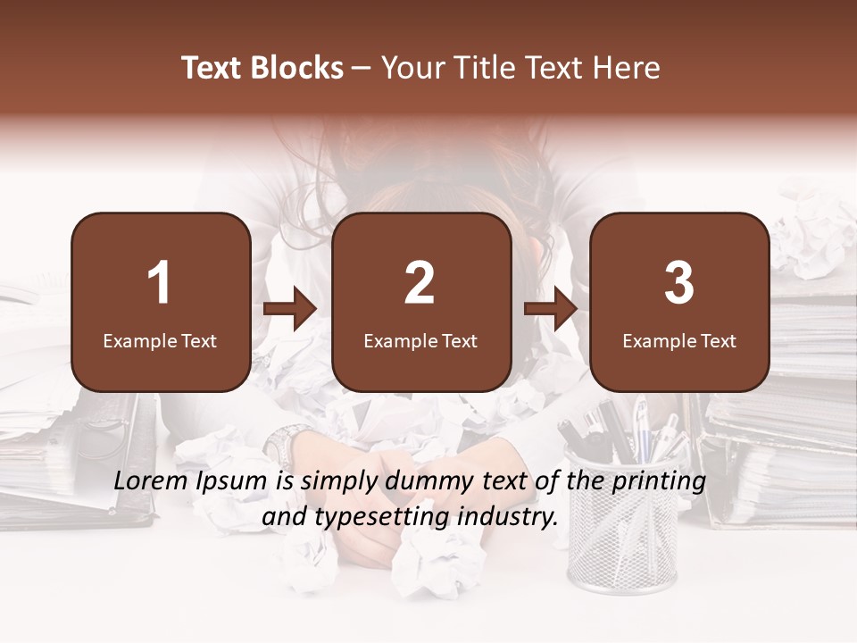Desk Stressed Worker PowerPoint Template