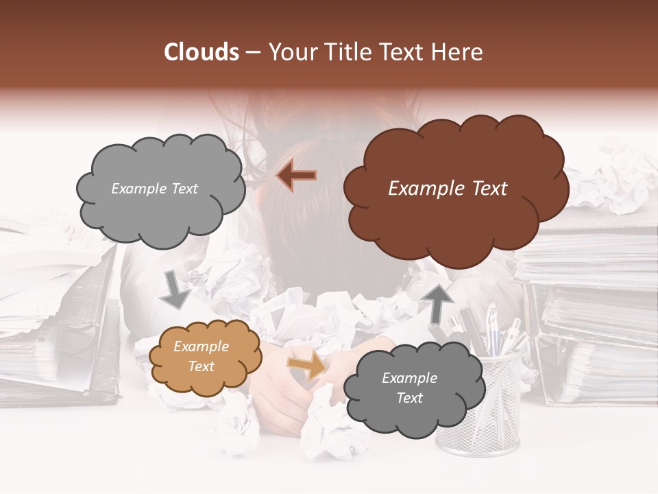 Desk Stressed Worker PowerPoint Template