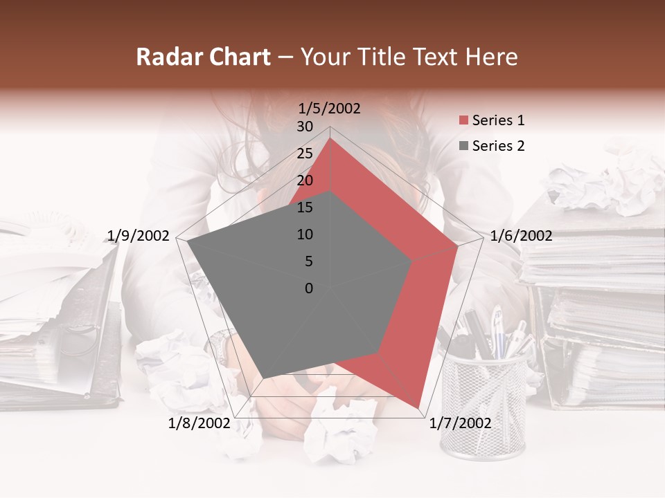 Desk Stressed Worker PowerPoint Template