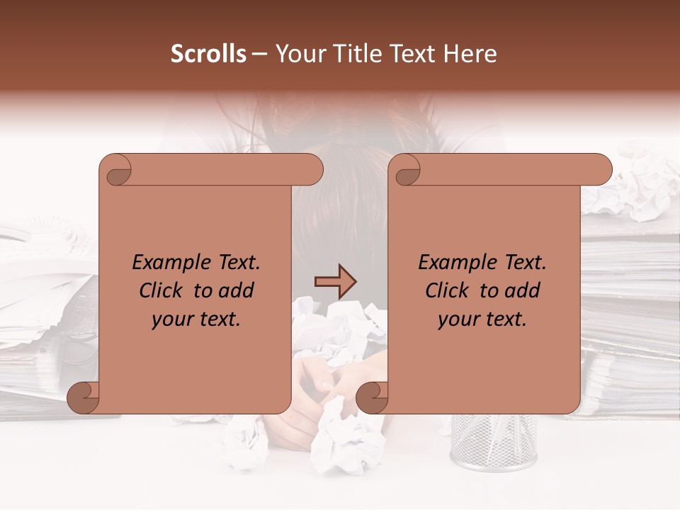Desk Stressed Worker PowerPoint Template