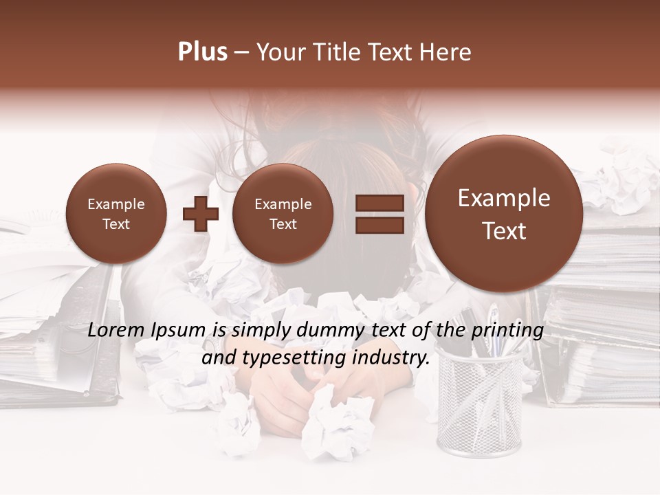 Desk Stressed Worker PowerPoint Template